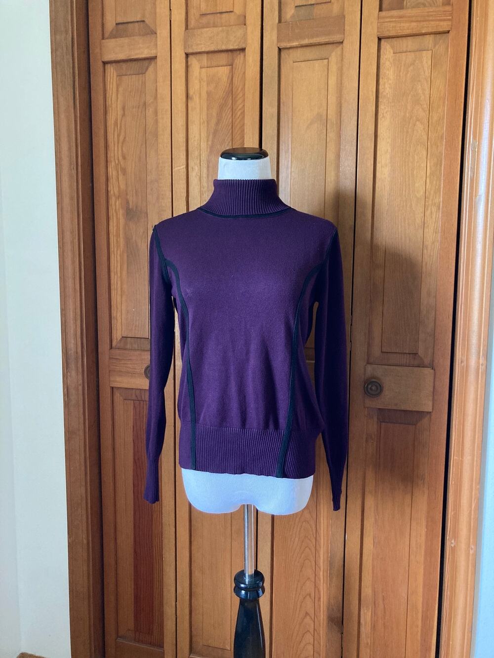 Catherine Malandrino Purple Turtleneck Sweater, Size S